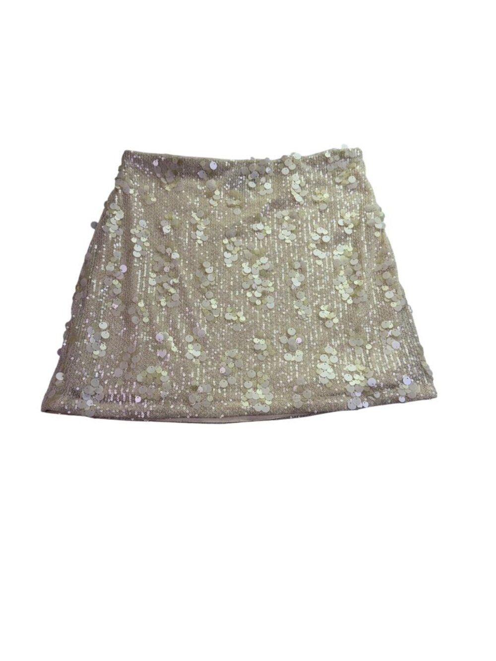 Kenneth Cole Women Beige Sequin Mini Skirt Polyester Blend Size M - Picture 2 of 6